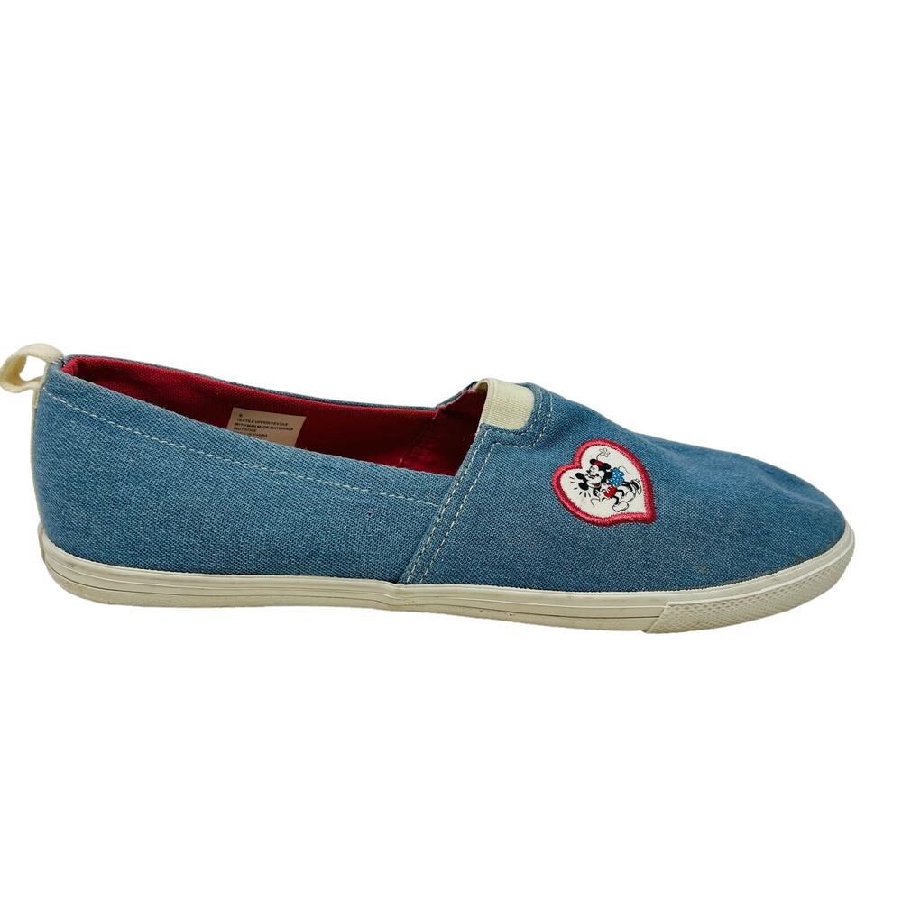 Disney Slip On Shoe Mickey Minnie Junk Food Ked Style Blue White - 6
